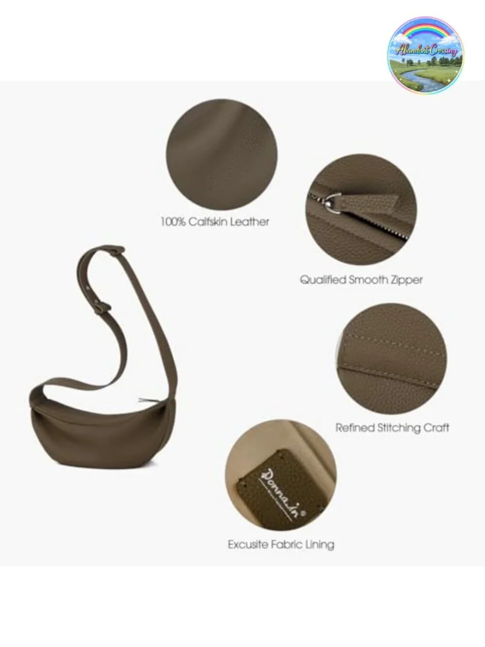 Genuine Leather Crossbody Sling Bag Hobo Purse Women